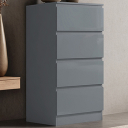 FWStyle Stora 4 Drawer Grey Gloss Chest of Drawers