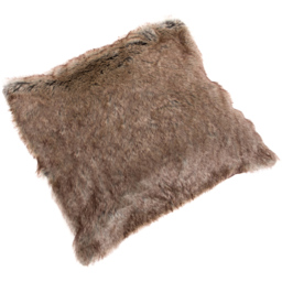 Kaikoo Brown Fur Tipped Cushion - thumbnail 2