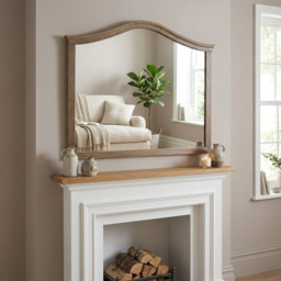 Rosemont Wooden Over Mantle Mirror Brown - thumbnail 3