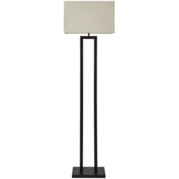 ValueLights Gloria Rectangular Shade Black Double Stem Metal Table Lamp