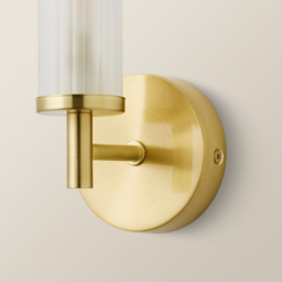 ValueLights Canya Matte Gold Frosted Reeded Glass LED Wall Light - thumbnail 3