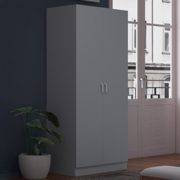 FWStyle Tunis 2 Door Matt Grey Wardrobe - thumbnail 1