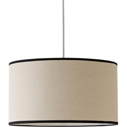 ValueLights Eva Large Linen Drum Shade with Black Trim