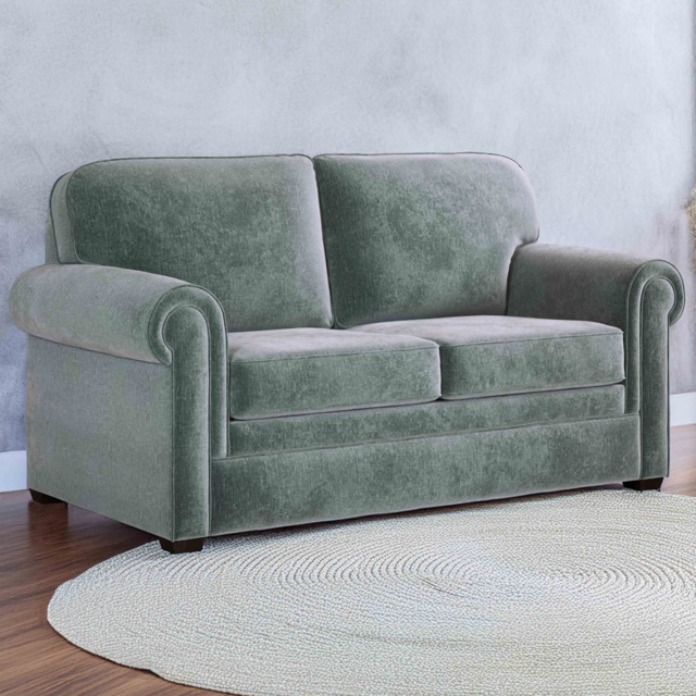 Jay-Be Heritage 2 Seater Cosy Chenille Aqua Sofa Bed with e-Pocket Mattress - image 1