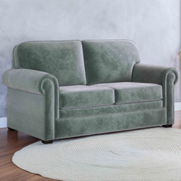 Jay-Be Heritage 2 Seater Cosy Chenille Aqua Sofa Bed with e-Pocket Mattress - thumbnail 1