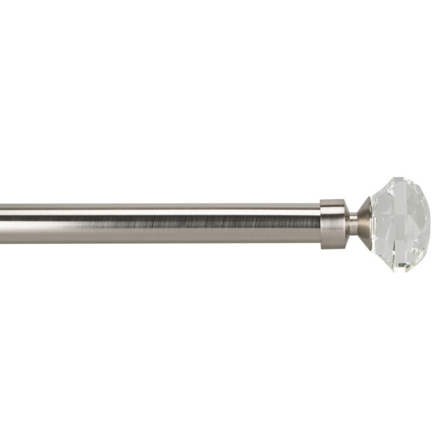 Buckingham 70 to 300cm Extendable Satin Silver Curtain Pole
