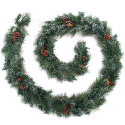 Best Artificial Frosted Green Christmas Garland with Colorado Pine and Spruce Tips 270cm