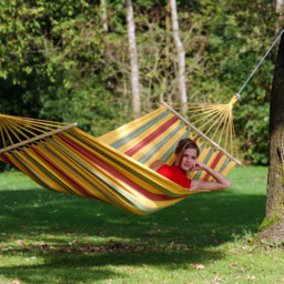 Amazonas Aruba Vanilla Single Premium Spreader Bar Cotton Garden Hammock Only - thumbnail 1
