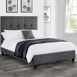 Julian Bowen Sorrento Double Slate Grey Linen High Headboard