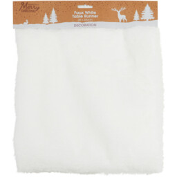 Faux White Christmas Table Runner 200 x 25cm - thumbnail 1