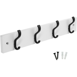 Headbourne Black and White 4 Hook Coat Rail - thumbnail 1