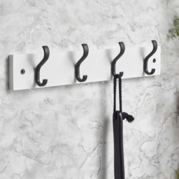 Headbourne Black and White 4 Hook Coat Rail - thumbnail 2