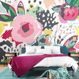 Origin Murals Abstract Floral Pastel Wall Mural