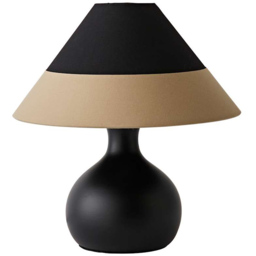ValueLights Rupert Black Table Lamp with 2 Tone Cone Tapered Shade and Bulb