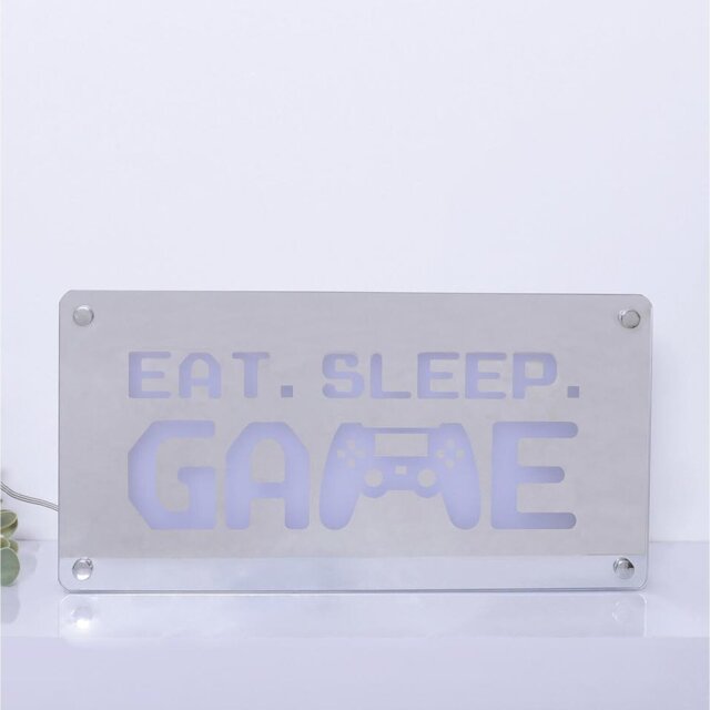 Eat Sleep Game Multicolour Neon Block Light - image 1
