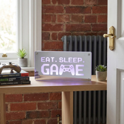 Eat Sleep Game Multicolour Neon Block Light - thumbnail 3