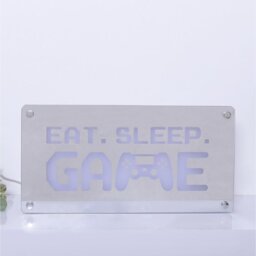 Eat Sleep Game Multicolour Neon Block Light - thumbnail 1