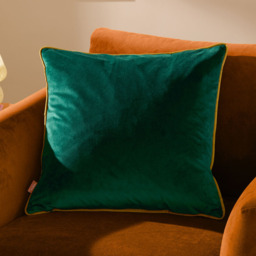 Furn Meridian Velvet Emerald and Moss Cushion 45 x 45cm - thumbnail 2