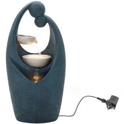 Charles Bentley Tay 2 Tier Cascading Dark Blue LED Water Feature - thumbnail 4