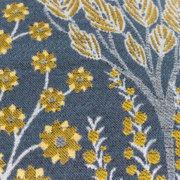 Wylder Ophelia Blue and Saffron Floral Jacquard Cushion 50 x 50cm - thumbnail 4