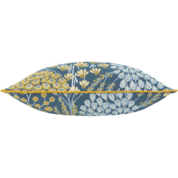 Wylder Ophelia Blue and Saffron Floral Jacquard Cushion 50 x 50cm - thumbnail 3