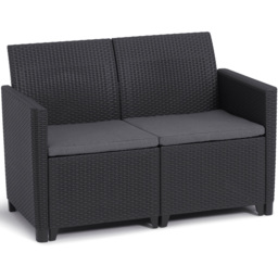 Keter Marie 4 Seater Wicker Patio Sofa Set with Cushions - thumbnail 3