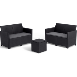 Keter Marie 4 Seater Wicker Patio Sofa Set with Cushions - thumbnail 2