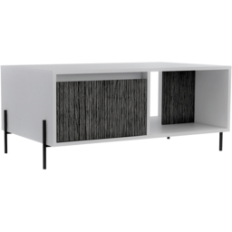 Core Products Dalla Single Drawer White and Carbon Grey Coffee Table - thumbnail 3