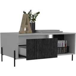 Core Products Dalla Single Drawer White and Carbon Grey Coffee Table - thumbnail 4