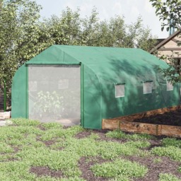 Outsunny Clear Metal Frame Walk-In Polytunnel Greenhouse 14.7 x 10ft - thumbnail 2