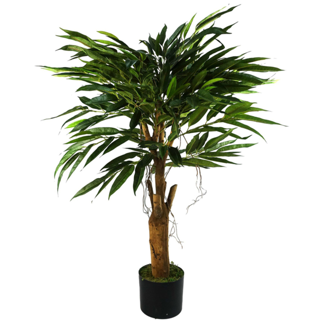 Leaf Artificial Longifolia Ficus Natural Trunk Tree in Pot - image 1