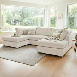 Carina Enzo 5 Seater Cream U-Shape Sofa - thumbnail 1