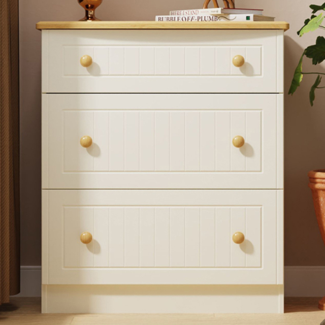 Crowndale Warwick Cream Ash and Oak 3 Drawer Deep Chest of Drawers - image 1