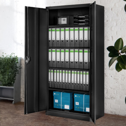 tectake Blain Black Lockable Filing Cabinet