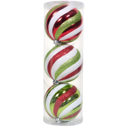 Candy Cane Lane Multicolour Christmas Bauble 3 Pack - thumbnail 2