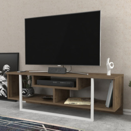 Decorotika Asal Walnut and White Wide TV Unit - thumbnail 1