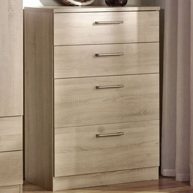 Crowndale Devon 4 Drawer Bardolino Oak Deep Chest of Drawers - image 1