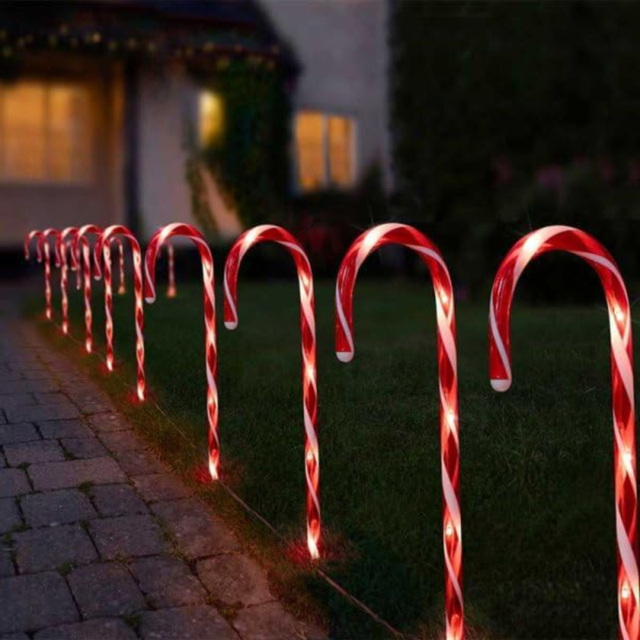 Marco Paul 60 Warm White LED Candy Cane Stake Light 12 Pack - image 1