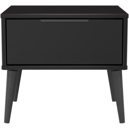 Crowndale Hong Kong Single Drawer Matt Black Side Table Ready Assembled - thumbnail 2