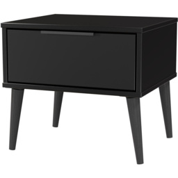 Crowndale Hong Kong Single Drawer Matt Black Side Table Ready Assembled - thumbnail 4