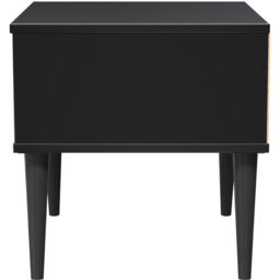 Crowndale Hong Kong Single Drawer Matt Black Side Table Ready Assembled - thumbnail 3