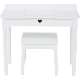 Premier Housewares Kids White Dressing Table and Stool Set with Mirror - thumbnail 2