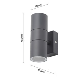 Mills Up & Down Outdoor Wall Light - Anthracite - thumbnail 4