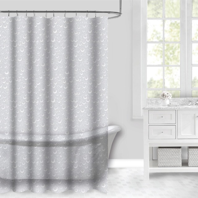 Aura Bathroom Grey Bubbles Shower Curtain 180 x 180cm - image 1