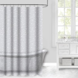 Aura Bathroom Grey Bubbles Shower Curtain 180 x 180cm - thumbnail 1