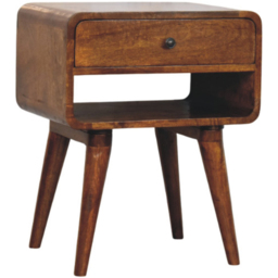 Artisan Furniture Avora Chestnut Single Drawer Single Shelf Solid Wood Nightstand - thumbnail 3
