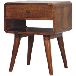 Artisan Furniture Avora Chestnut Single Drawer Single Shelf Solid Wood Nightstand - thumbnail 4