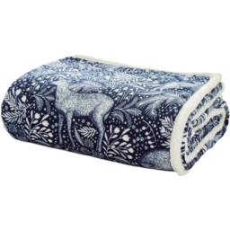 Deyongs Woodland Folk Navy Throw 140 x 180cm - thumbnail 1