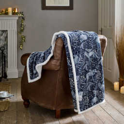 Deyongs Woodland Folk Navy Throw 140 x 180cm - thumbnail 2