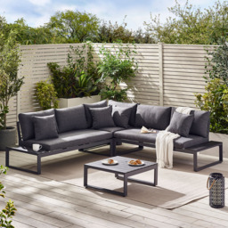 Furniturebox Bermuda 6 Seater Grey Sofa Lounge Set - thumbnail 1